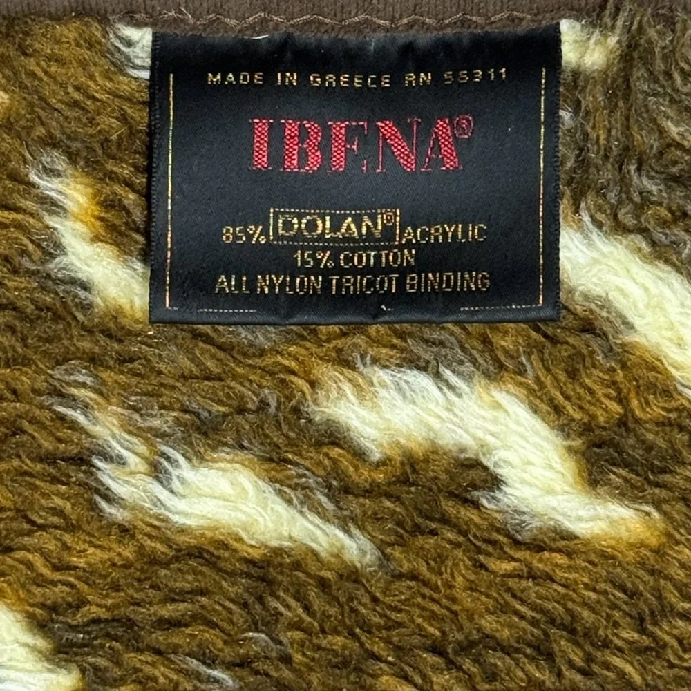 Vtg Ibena Crouching Tiger Reversible Animal Print Dolan Blanket Made In Greece
